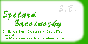 szilard bacsinszky business card